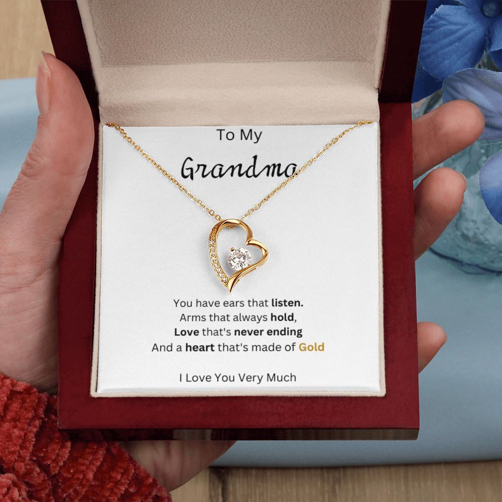 Grandma - Heart of Gold - Forever Love Necklace - Give Smiles Away