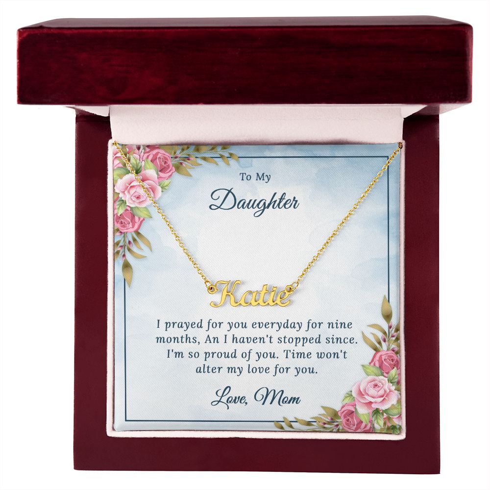 I Prayed For Nine Months - Personalized Name Necklace - Give Smiles Away