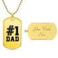 #1 DAD - DOG TAG - (Engrave) - Give Smiles Away