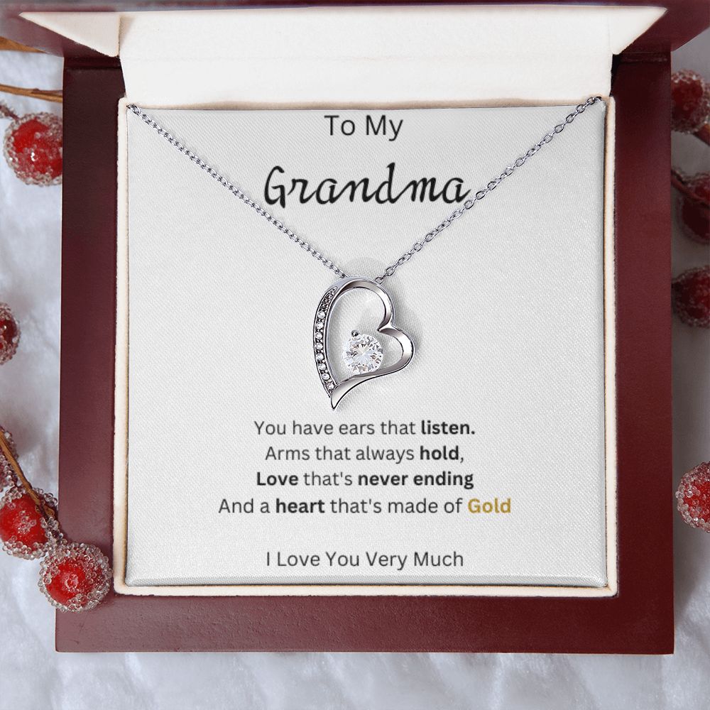 Grandma - Heart of Gold - Forever Love Necklace - Give Smiles Away