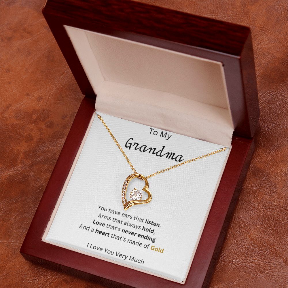 Grandma - Heart of Gold - Forever Love Necklace - Give Smiles Away