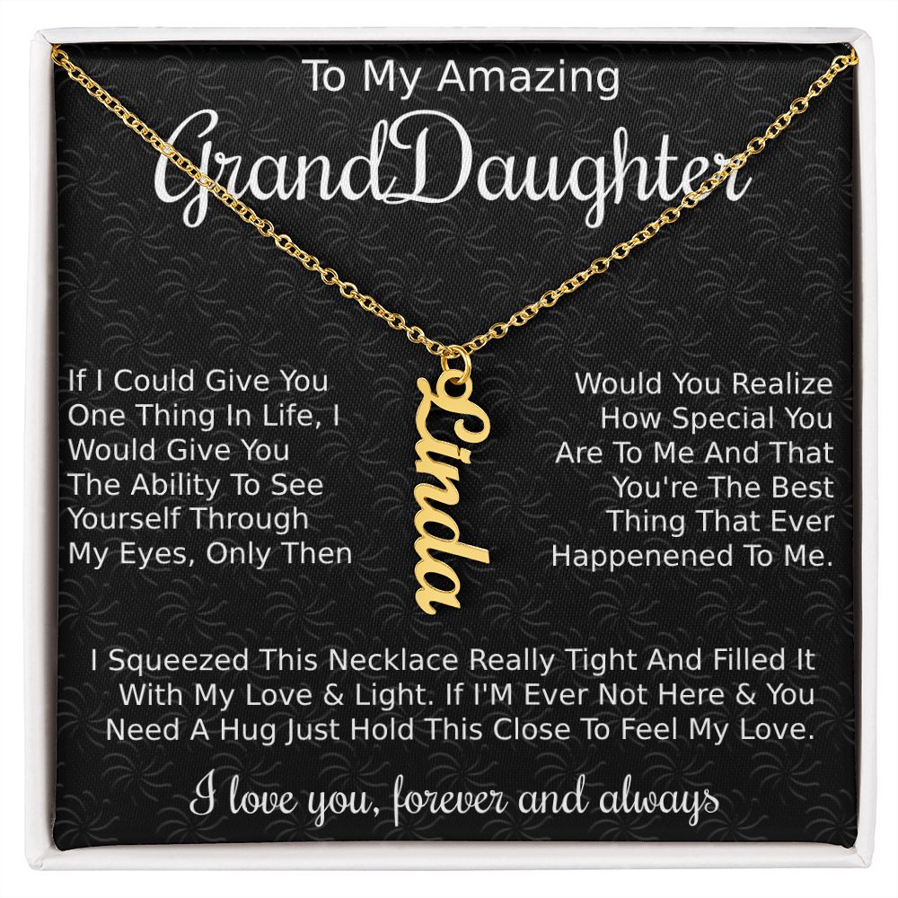 Amazing GrandDaughter - Squeezed - Name Neclace - Give Smiles Away