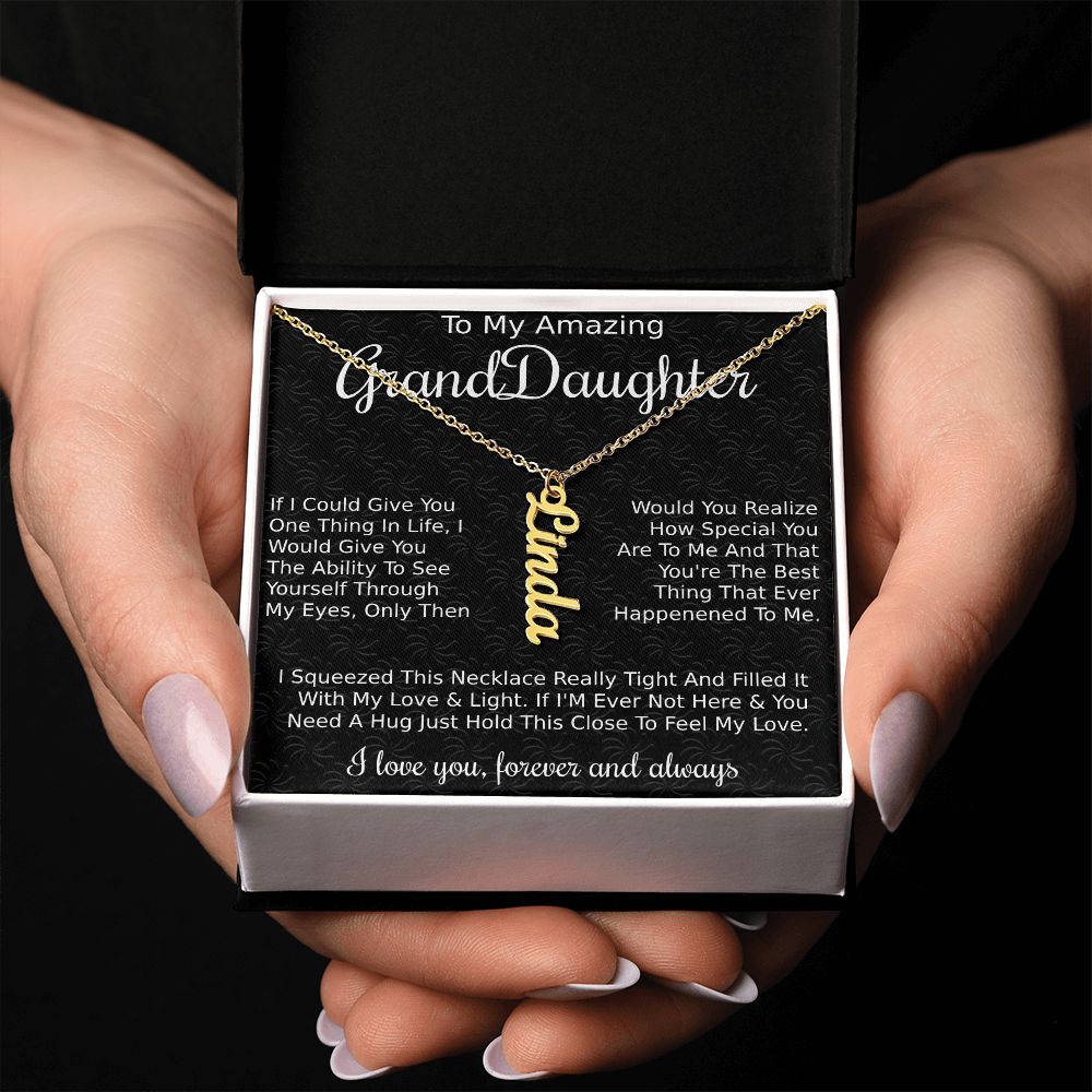 Amazing GrandDaughter - Squeezed - Name Neclace - Give Smiles Away