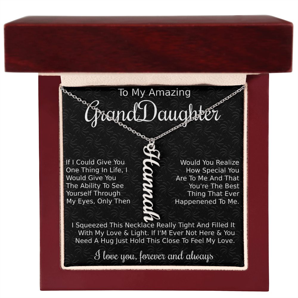 Amazing GrandDaughter - Squeezed - Name Neclace - Give Smiles Away