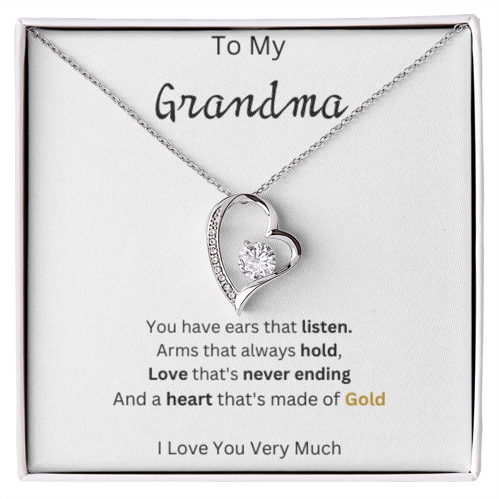 Grandma - Heart of Gold - Forever Love Necklace - Give Smiles Away