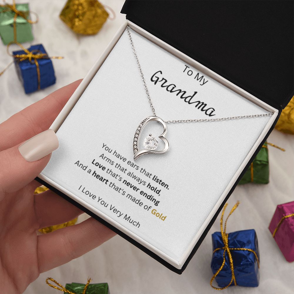 Grandma - Heart of Gold - Forever Love Necklace - Give Smiles Away