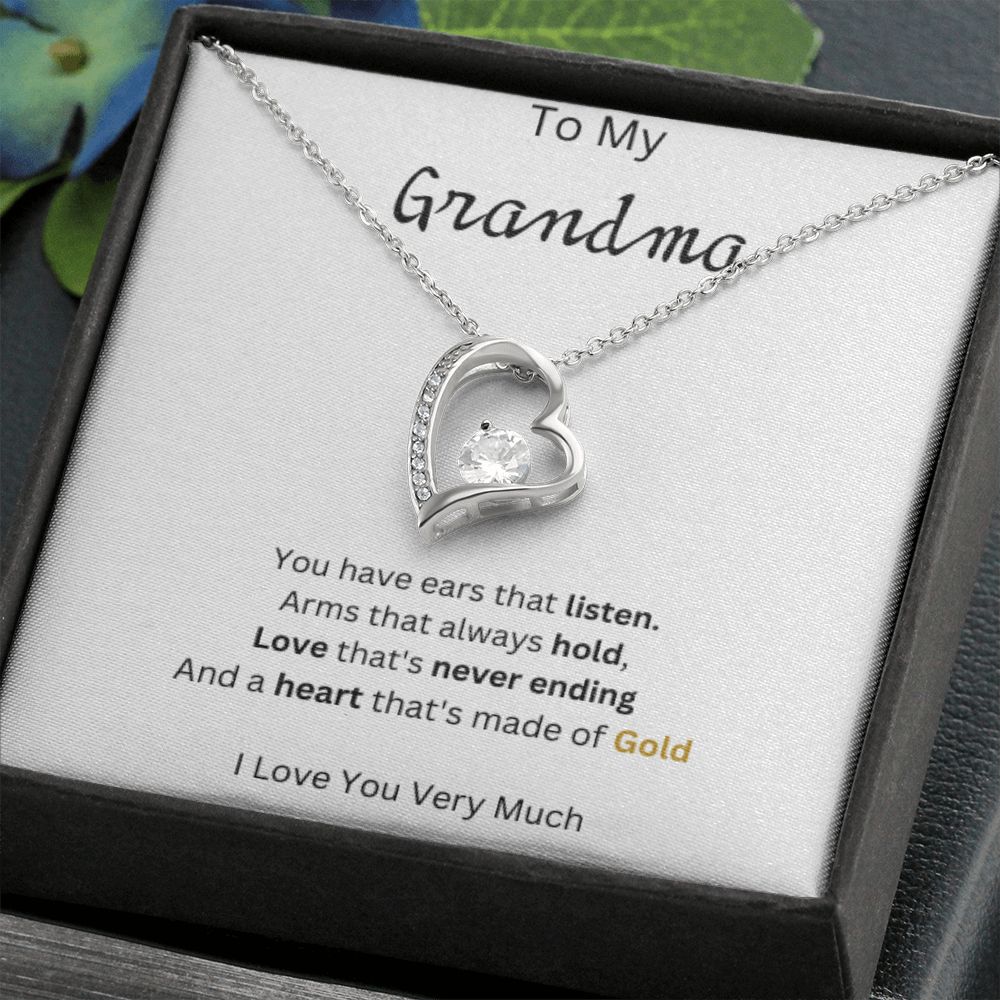 Grandma - Heart of Gold - Forever Love Necklace - Give Smiles Away