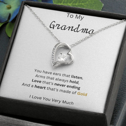 Grandma - Heart of Gold - Forever Love Necklace - Give Smiles Away