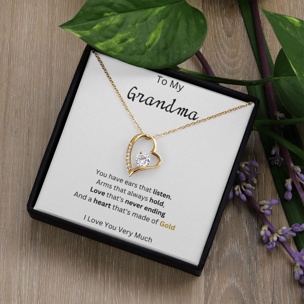Grandma - Heart of Gold - Forever Love Necklace - Give Smiles Away