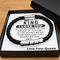 To My King - Black Men's Bracelet - Give Smiles Away